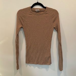 H&M tan ribbed sweater long sleeve